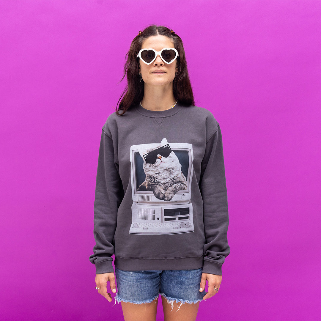 Meowcrosoft Crew Neck Sweatshirt - Image 2